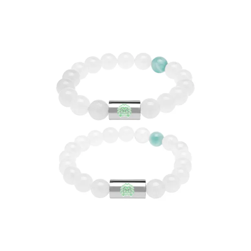 Rastaclat Green Lizard Stone Small Lion Chinese Style Beaded Bracelet Unisex-0