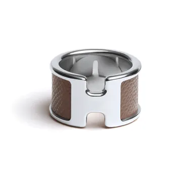 HERMES Calfskin Rings Women's Dark Brown