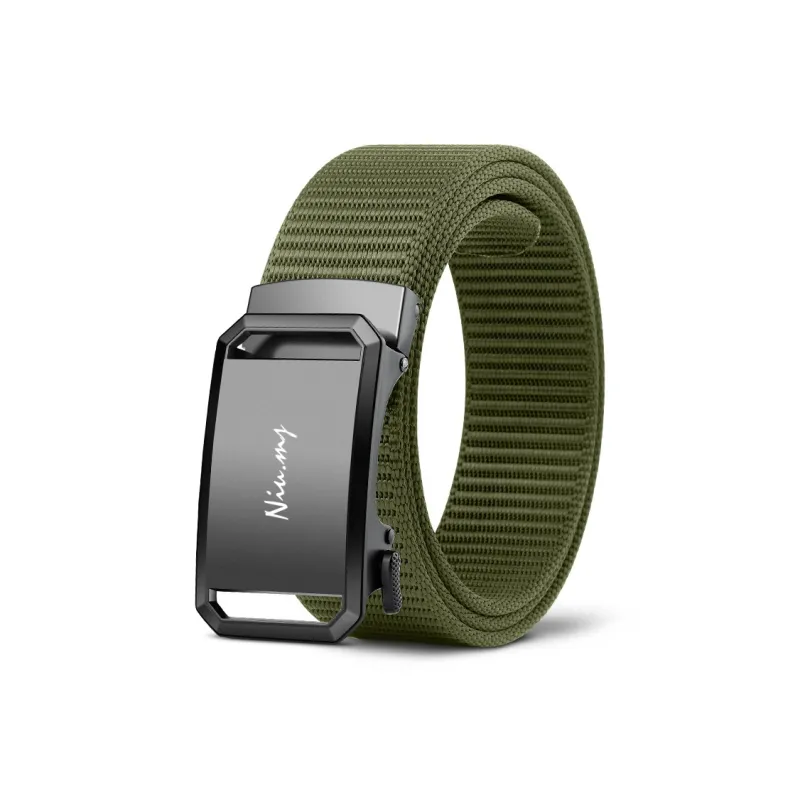 NIUMJ Outdoor Urban Techwear Automatic Buckle Leather Belts Men's 3.5cm-2