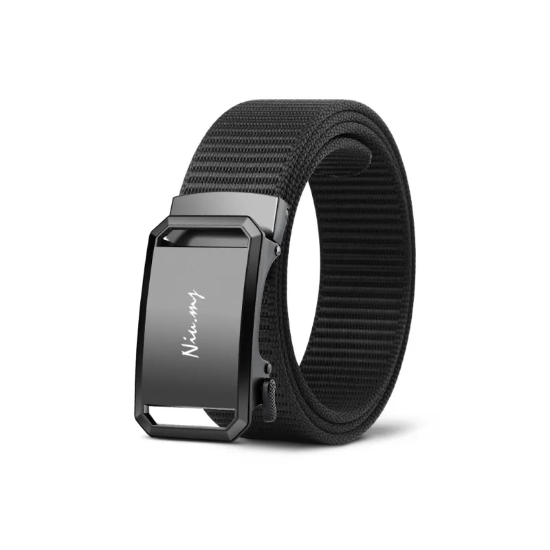 NIUMJ Outdoor Urban Techwear Automatic Buckle Leather Belts Men's 3.5cm-0