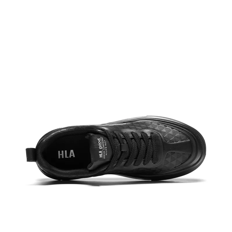 HLA Trendy Height Increasing Casual Fleece-Lined White Sneakers Skateboard Shoes Men's-2