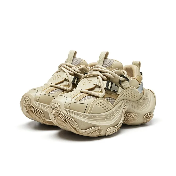 XMZY Dune Series Sandalwood Height Increasing Wear-Resistant Low-Top Chunky Sneakers Unisex-12