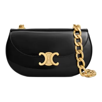 CELINE Besace Talulah In Patent Calfskin Shoulder Bag Women's Black