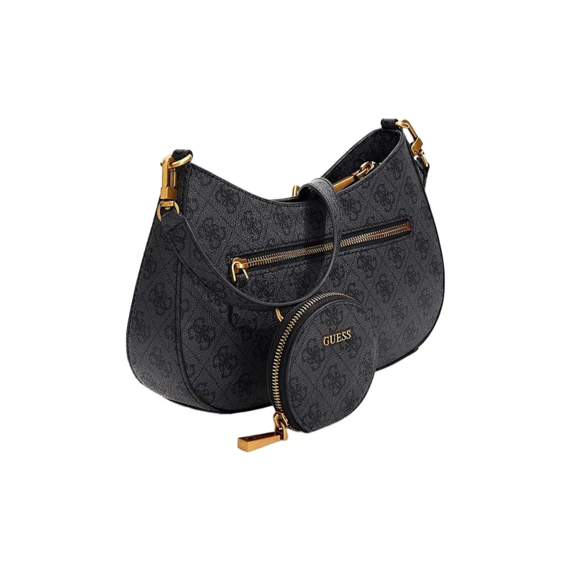 GUESS Polyurethane Handbag Shoulder Bag Regular Women's Black Gray Color-1