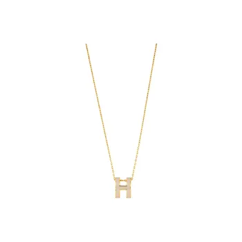 HERMES POP H Collection Metal Necklaces Women's Gold Chain