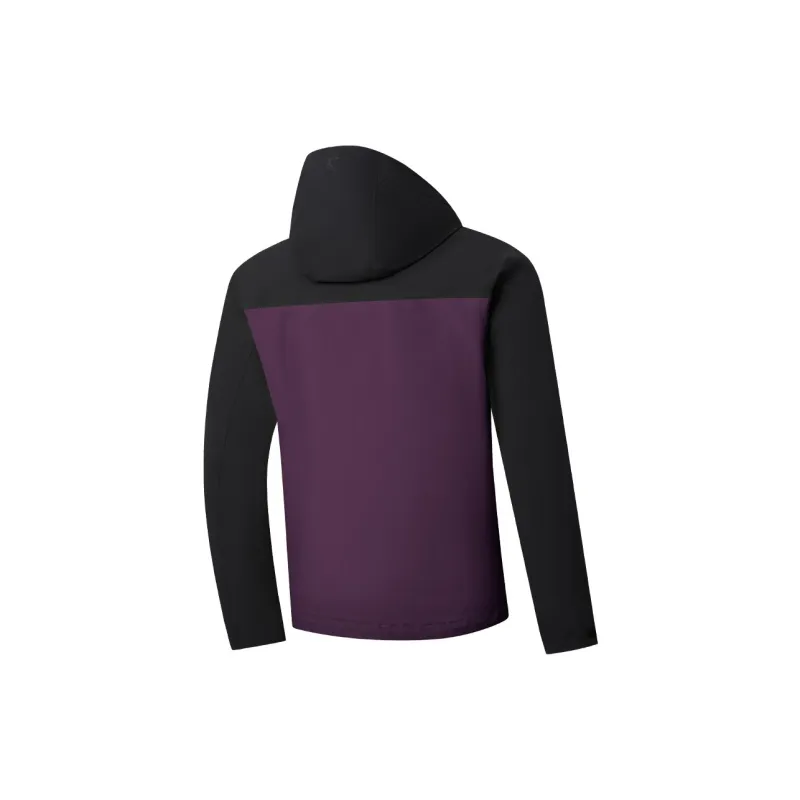 QIAODAN Mountain God Series Windbreaker Jackets Men Black/Lozenge Purple-3