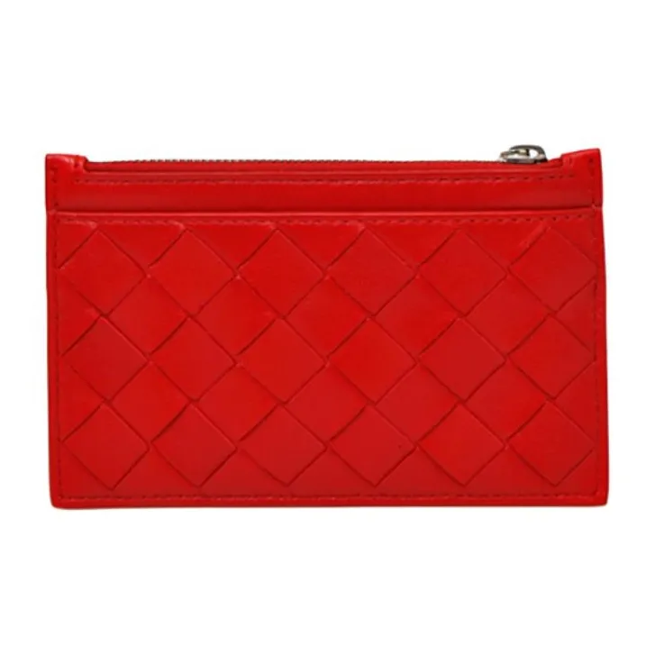 Bottega Veneta Lambskin Wallet Women's Vibrant Red-1