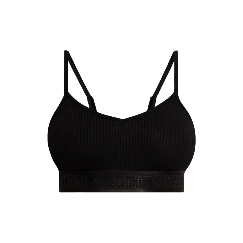 MOSCHINO Logo Underband Ribbed Bra-0