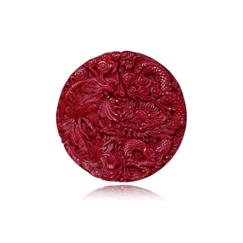 Moon Jewelry Reconstructed Cinnabar Pendants Unisex-3