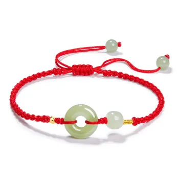North Cain Alloy Hetian Jade Bracelets Unisex Pale Greenish White Jade