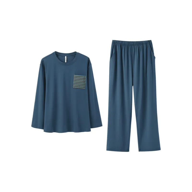 Aannsfam Pajama Set Men's Smoky Blue-0