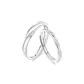 Mobius Loop Ring (1 Pair) 925 Sterling Silver Rhinestone-Embellished Edition