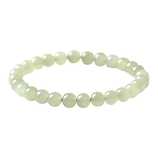 Baozhi Hetian Jade Bracelets Pale Greenish White Jade Women's-0