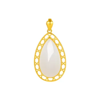ZHOU LIU FU Hetian Jade Pendants Women's Waterdrop Pendant