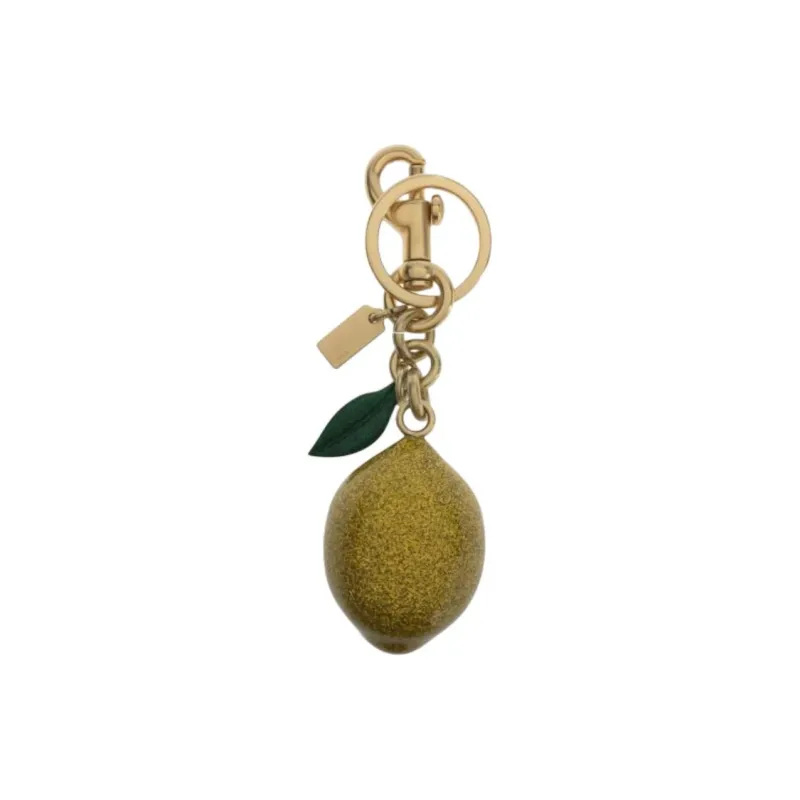 COACH Resin Keychain Bag Accessory Unisex Yellow-2
