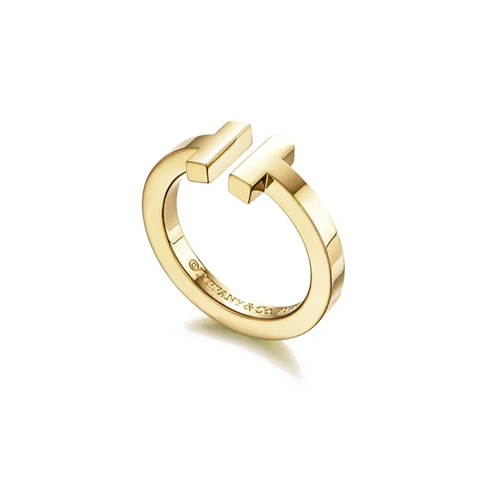 TIFFANY & CO. 18K Gold Square Ring Unisex Gold-0