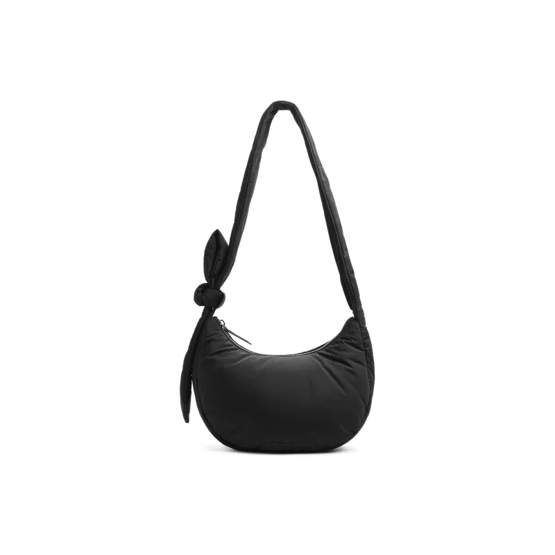 CHARLES&KEITH Fabric Shoulder Bag Large Size Women's Noir Black/Pink-0