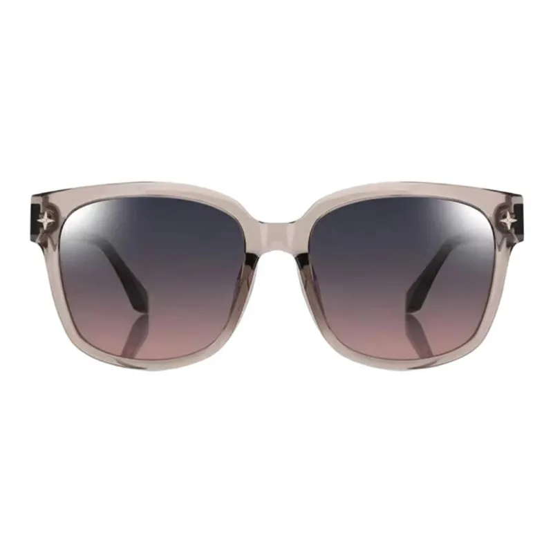 JINS TR/Memory Plastic Square Sunglasses Unisex Light Tea Brown-1