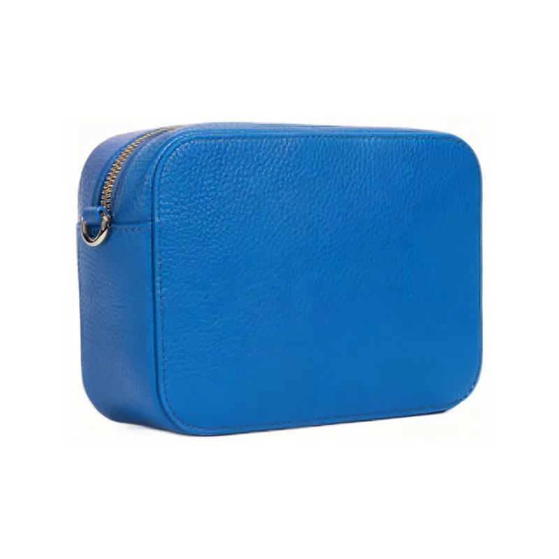 Furla Sleek Collection Grained Calfskin Small Square Bag Shoulder Bag Crossbody Bag Mini Women's Blue-1