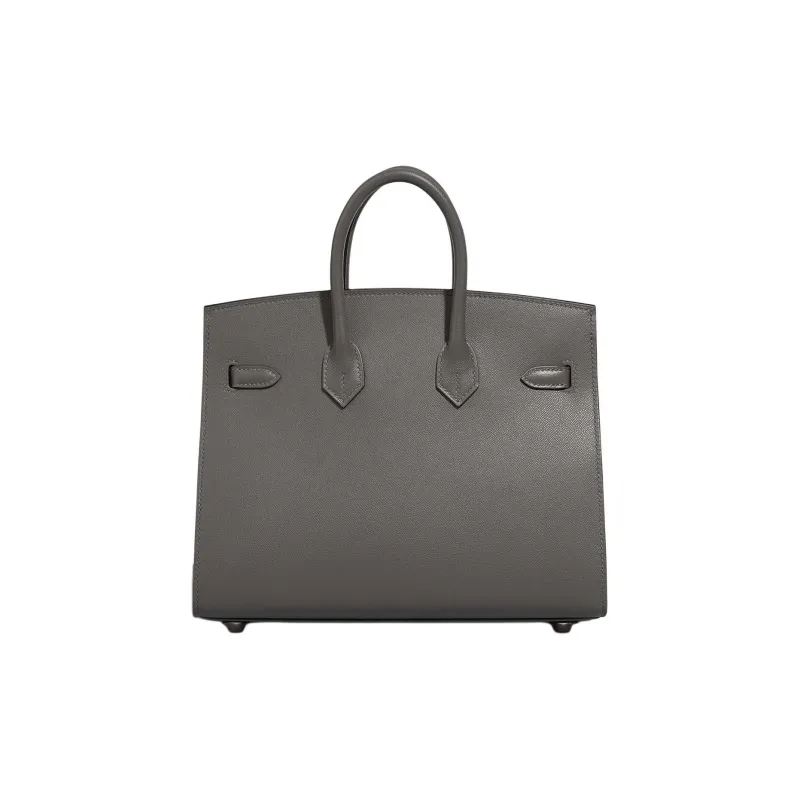 HERMES Birkin Madame Leather Handbag Women's 0L Grismeyer Cumulus Gray-3