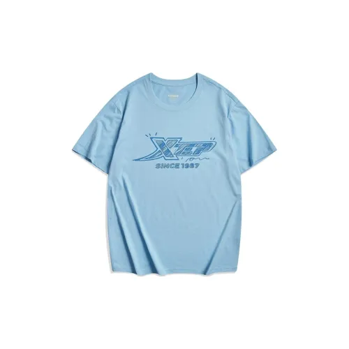 XTEP Vitality Series T-Shirts Unisex Water Bay Blue