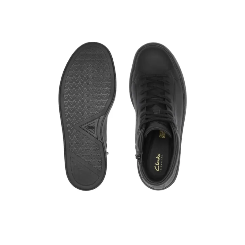 Clarks Slip Resistant Cushioning High Top Skateboard Shoes Men's Black-4
