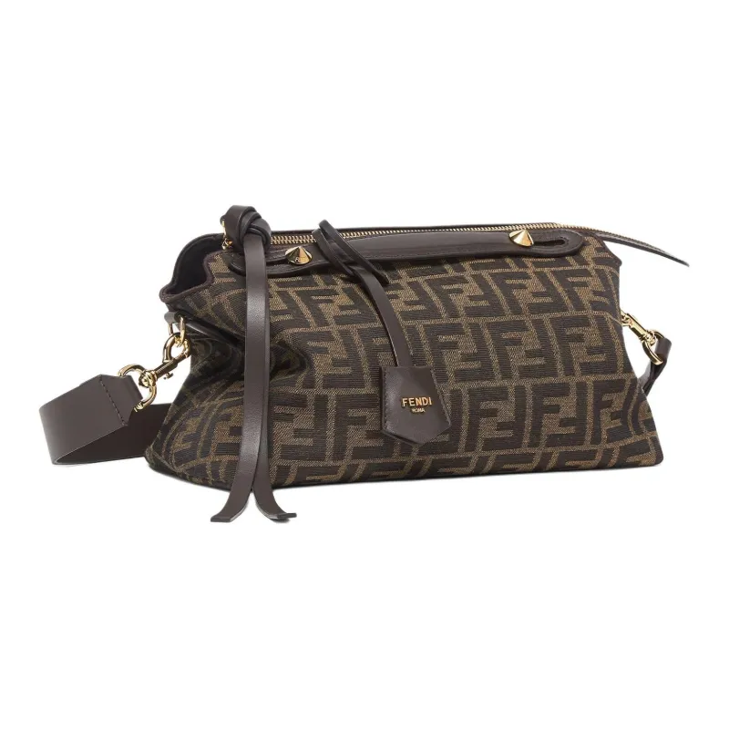 FENDI By The Way Series Polyester Handbag Medium Size Women's Brown-2