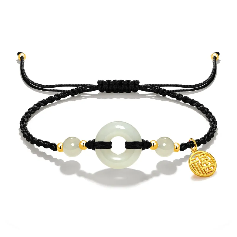 JINGCHENGGOU Hetian Jade Bracelets Unisex Pale Greenish White Jade-1