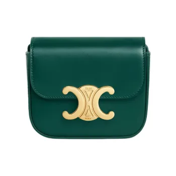 CELINE Calfskin Shoulder Bag, Crossbody Bag Mini Women's Racing Green
