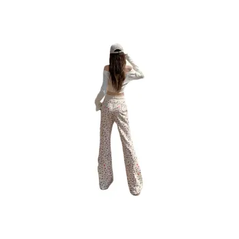 FHMY Casual Pants Women's Beige Yellow