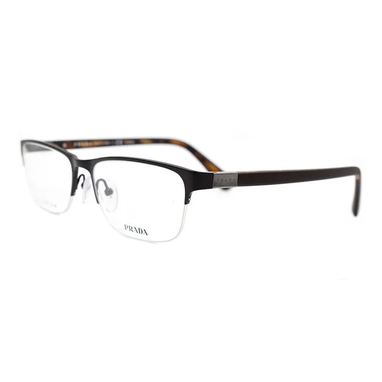 PRADA Plate Frame Browline Optical Glasses Men's-0