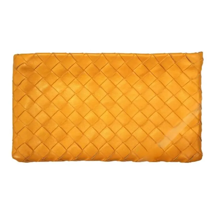 Bottega Veneta Nappa Leather Clutch Women's Orange-1