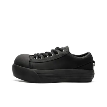 SIMBA'S PRIDE Abrasion Resistant Low Top Skateboard Shoes Unisex Black