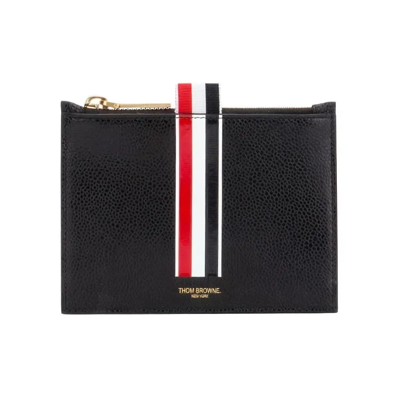 THOM BROWNE· Cow Leather Wallets Coin Purses Men's Black-0