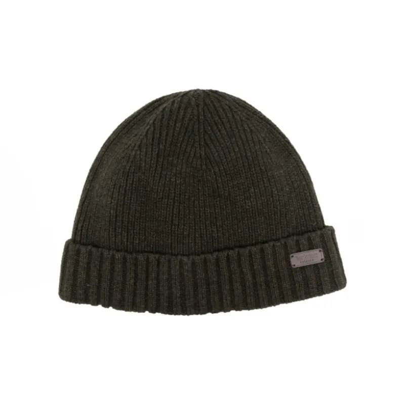 BARBOUR Logo Patch Knitted Beanie-0