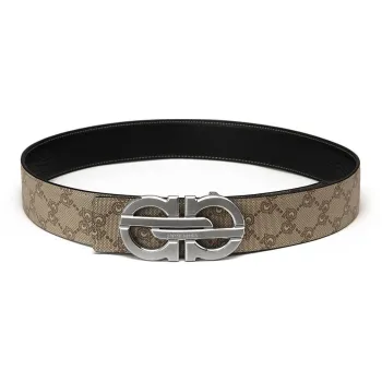 PIERRE CARDIN Top Grain Cow Leather, Double Sided Strap Belt Gift, Boyfriend Men's Black 3.8CM