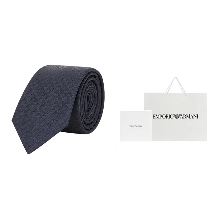 EMPORIO ARMANI Monogram Jacquard Pointed Tip Tie-7