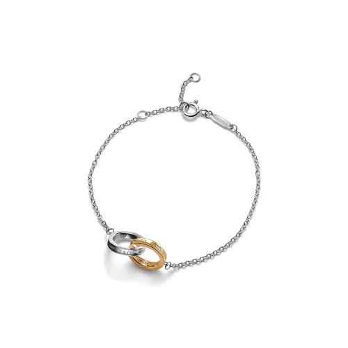 TIFFANY & CO. 925 Sterling Silver With 18K Gold Bracelets Unisex Silver