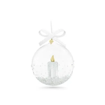 Swarovski Annual Edition Crystal Metal Glass Artificial Silk Ribbon Pendants Women's White