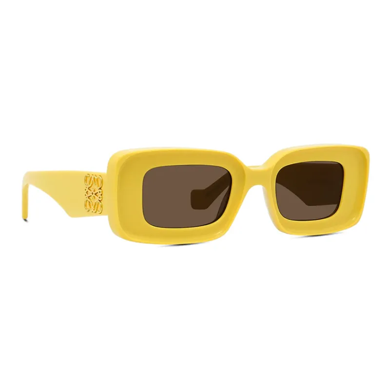 LOEWE Acetate Rectangular Sunglasses Men's Yellow-1