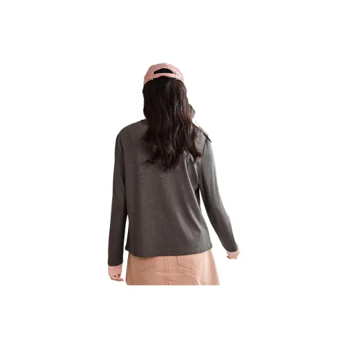 Tonlion Drop Shoulder Sleeve T Shirt Women's Dark Heather Gray