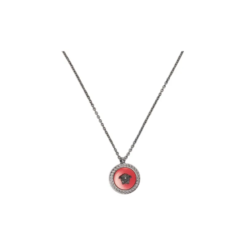 VERSACE Necklaces Men Silver Gray-0