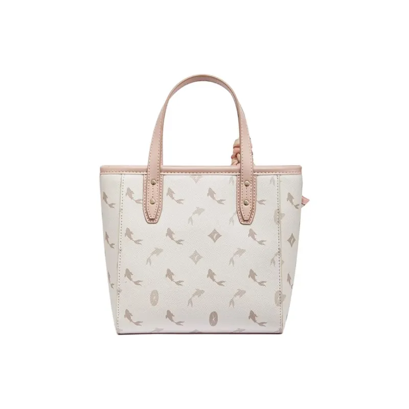 RED DRAGONFLY PVC Tote Bag, Shopping Bag, Portable Crossbody Bag, Shoulder Bag Medium Size Women's Pink/Light Brown-3
