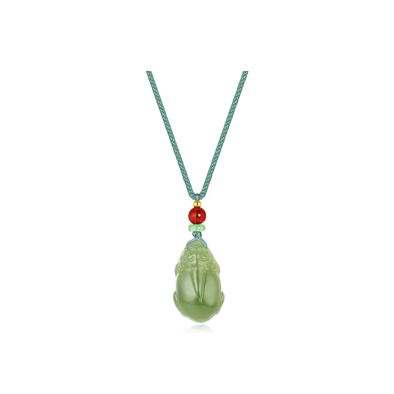 North Cain Braided String Hetian Jade Pendants Unisex Green Jade-0