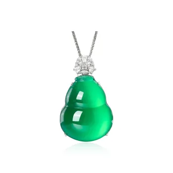 Cuiya Golden Building Chalcedony Necklaces Unisex