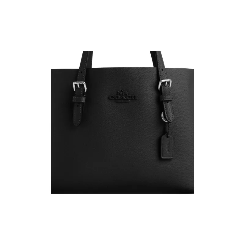 COACH Mollie Cow Split Leather Tote Bag Shopping Bag Shoulder Bag Crossbody Bag Handbag Medium Size Women's Black-3