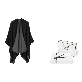 VINEY Shawls Women's Black And White Double Sided