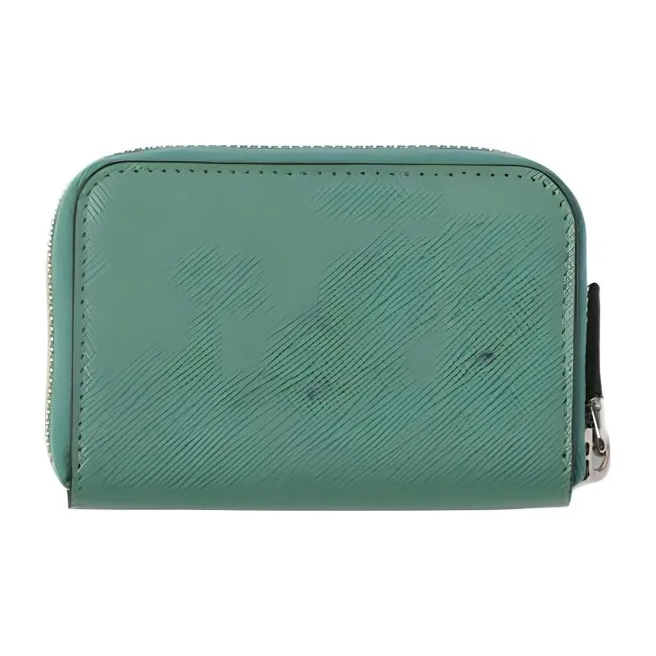 PRADA Saffiano Cow Leather Coin Purses Wallets Men's Salvia Green-1