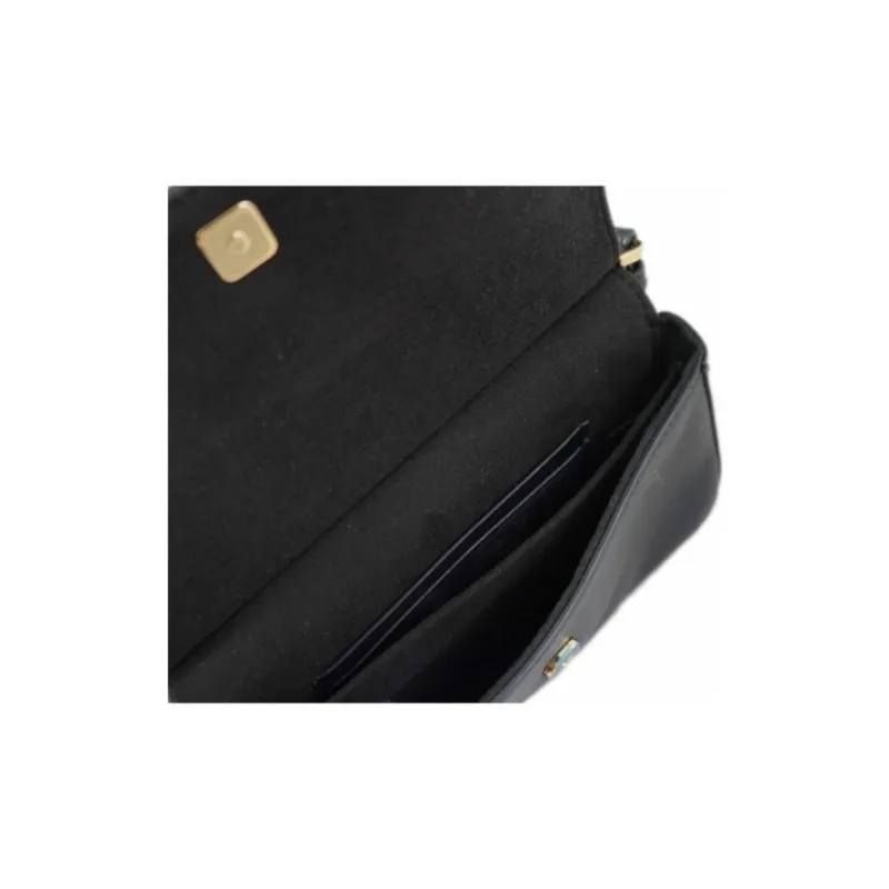 FENDI Leather With Velvet Crossbody Bag Shoulder Bag Extra Mini Women's Black-7