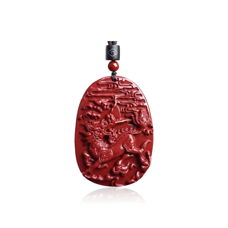 Moon Jewelry Reconstructed Cinnabar Jade Necklaces Unisex-0